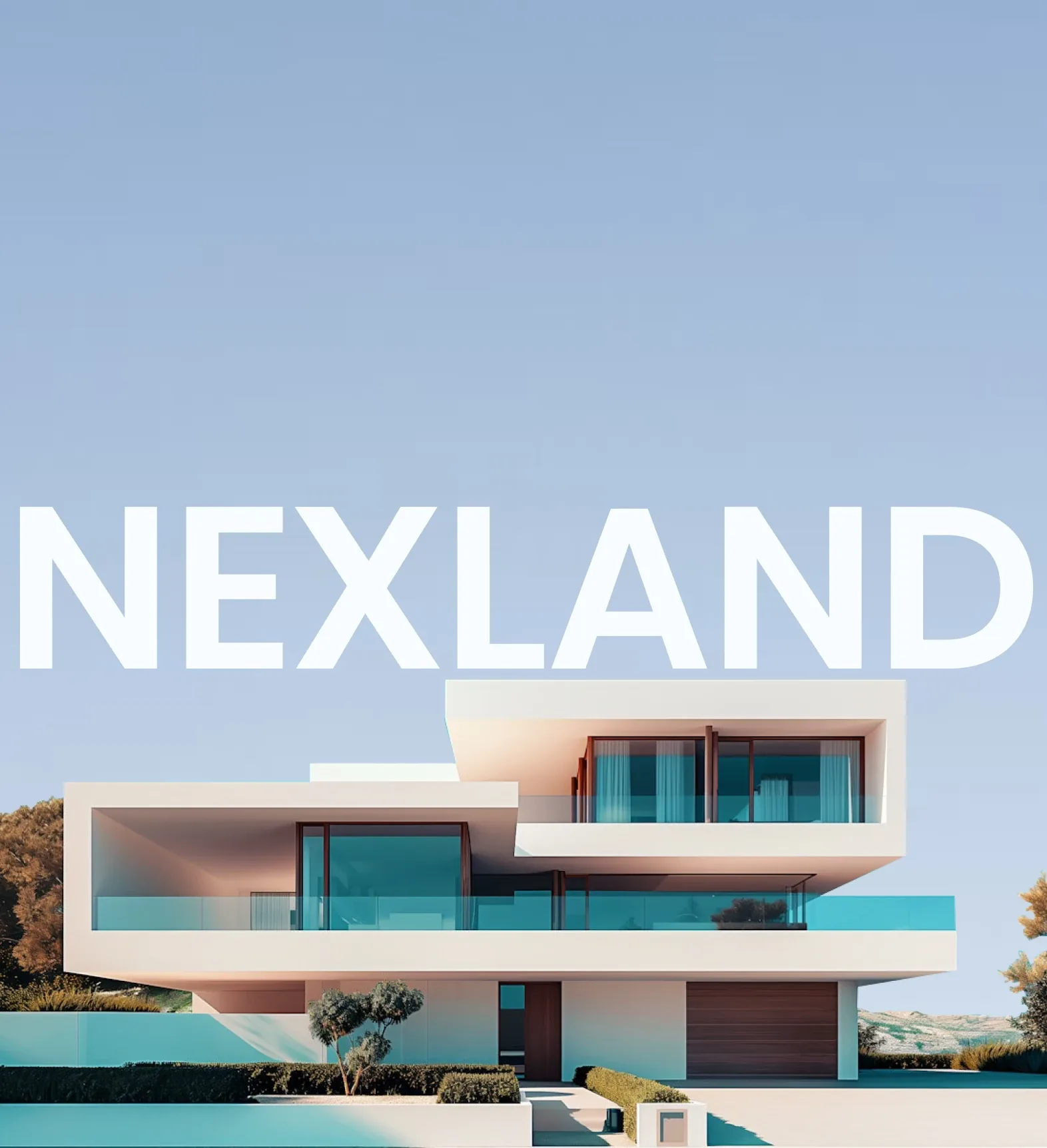 Nexland - modern architecture beneath the NEXLAND wordmark