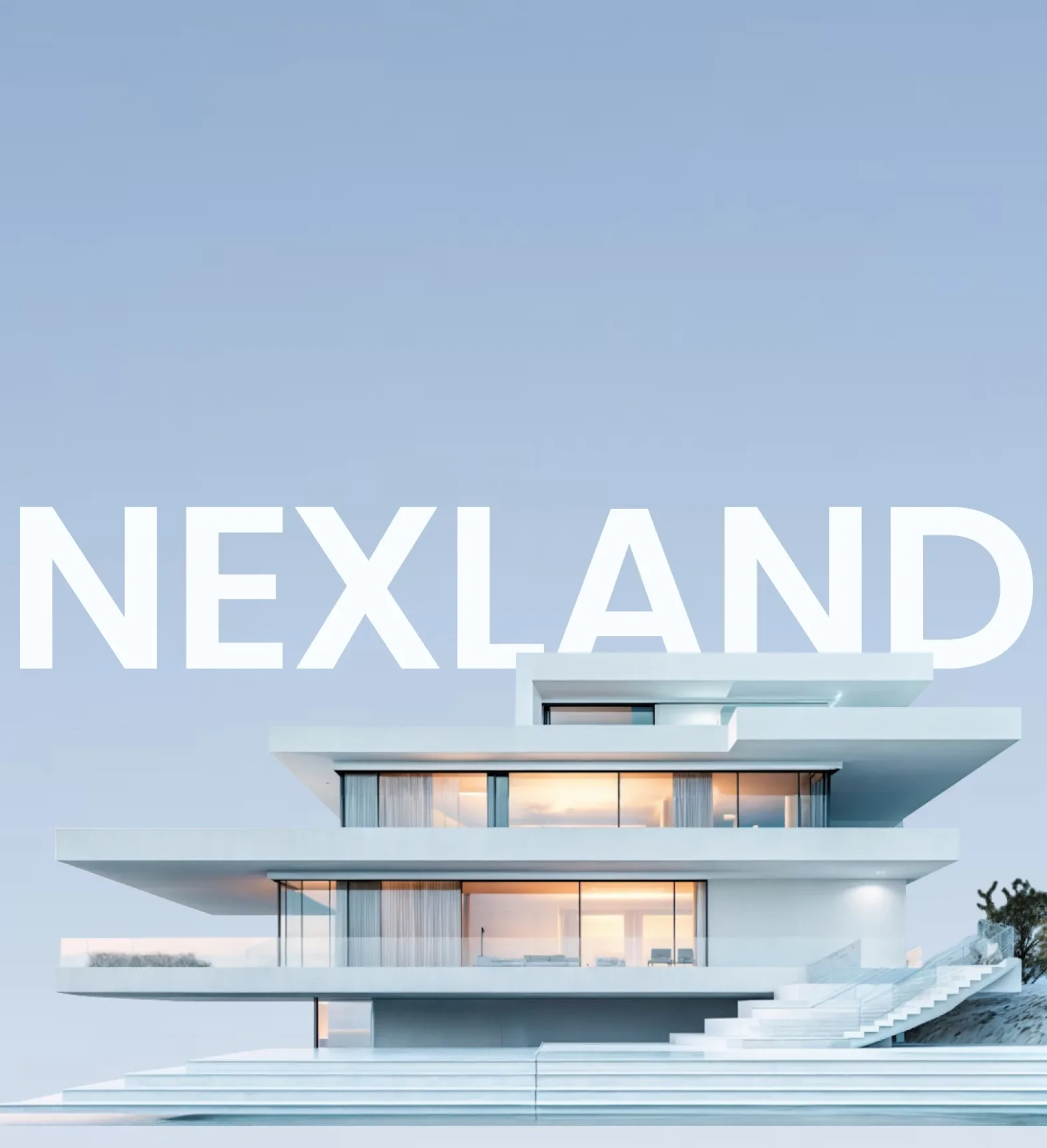 Nexland - modern architecture beneath the NEXLAND wordmark