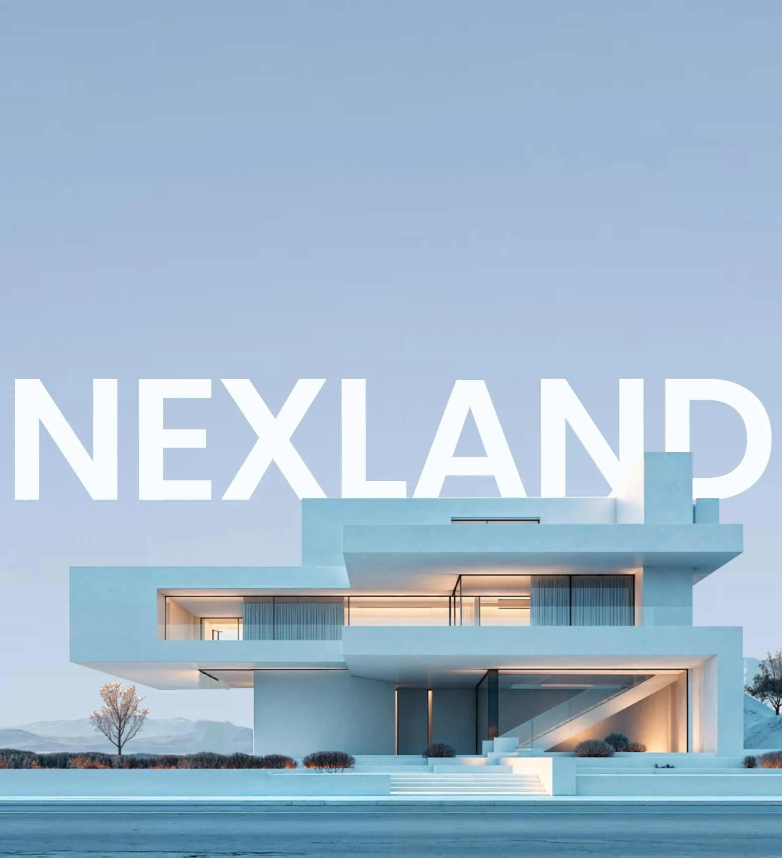 Nexland - modern architecture beneath the NEXLAND wordmark